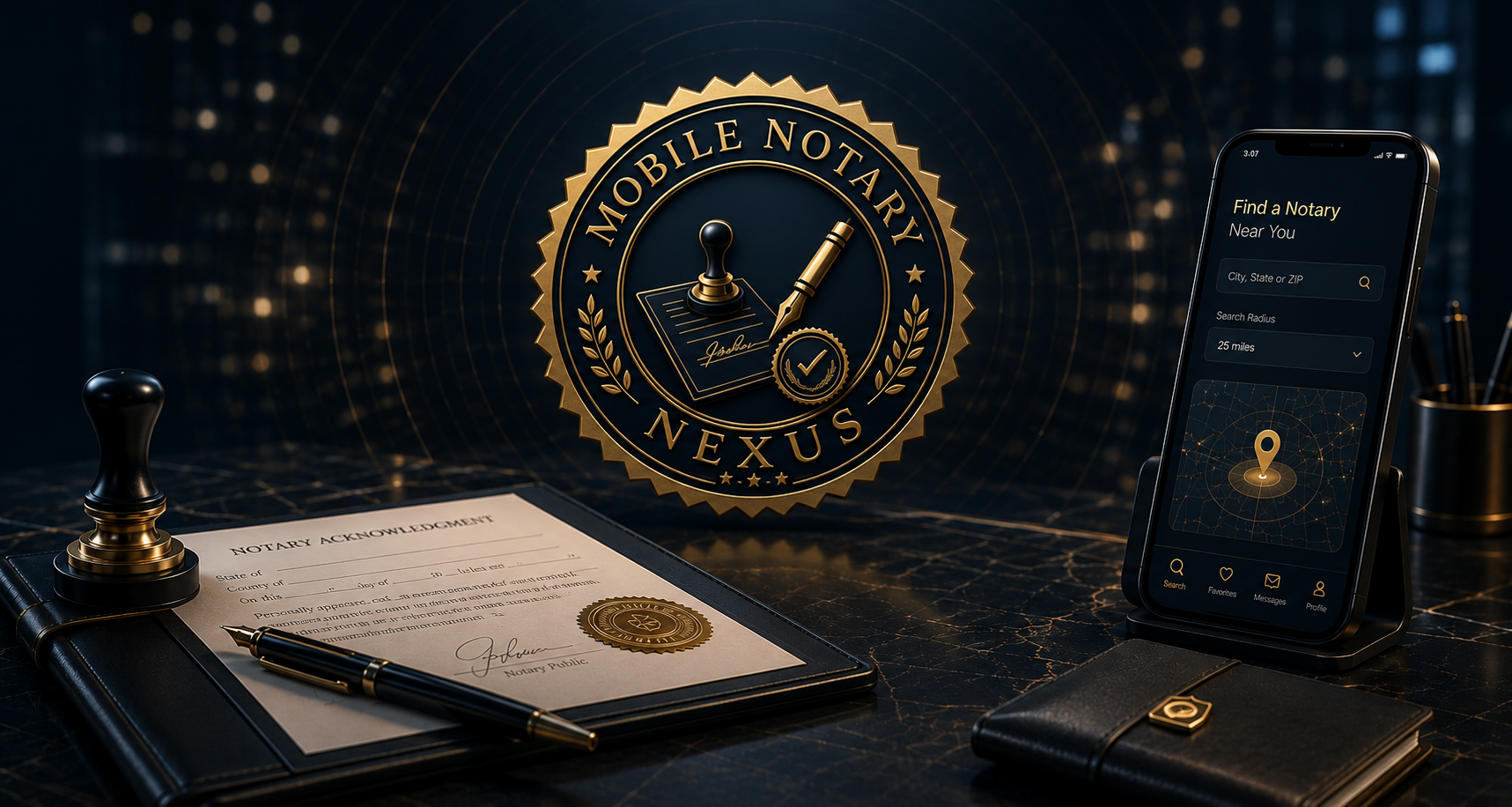 MobileNotaryNexus notary seal background for Washington D.C.