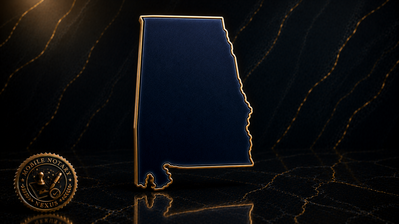 Gold Alabama state outline