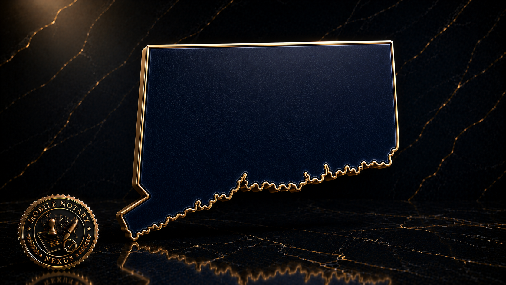 Gold Connecticut state outline
