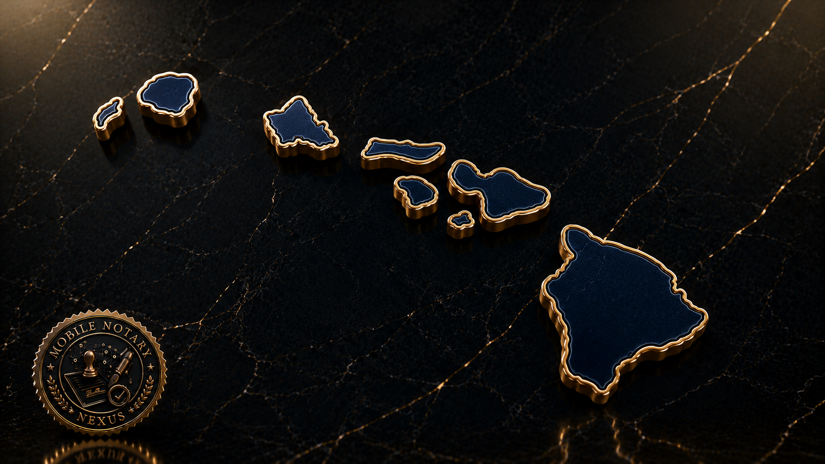 Gold Hawaii state outline