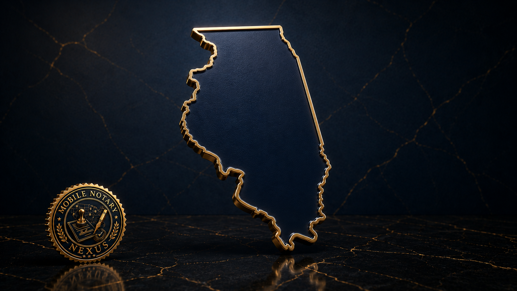 Gold Illinois state outline