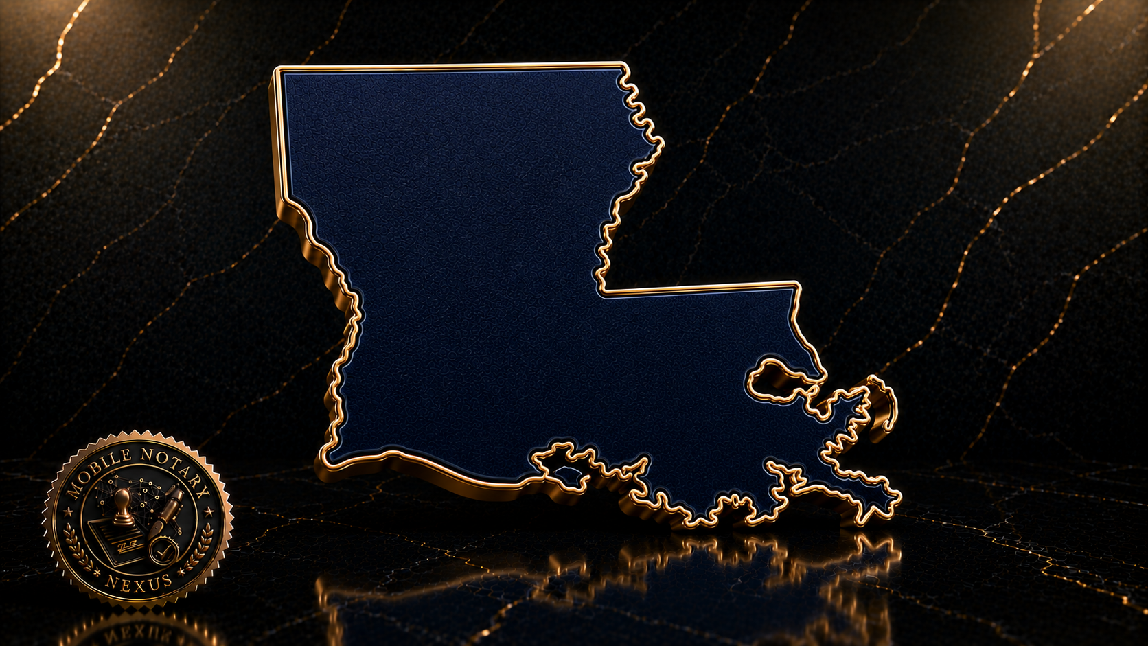 Gold Louisiana state outline
