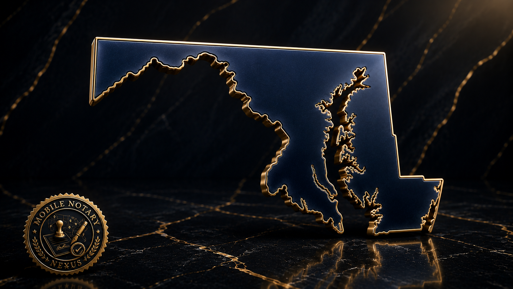 Gold Maryland state outline