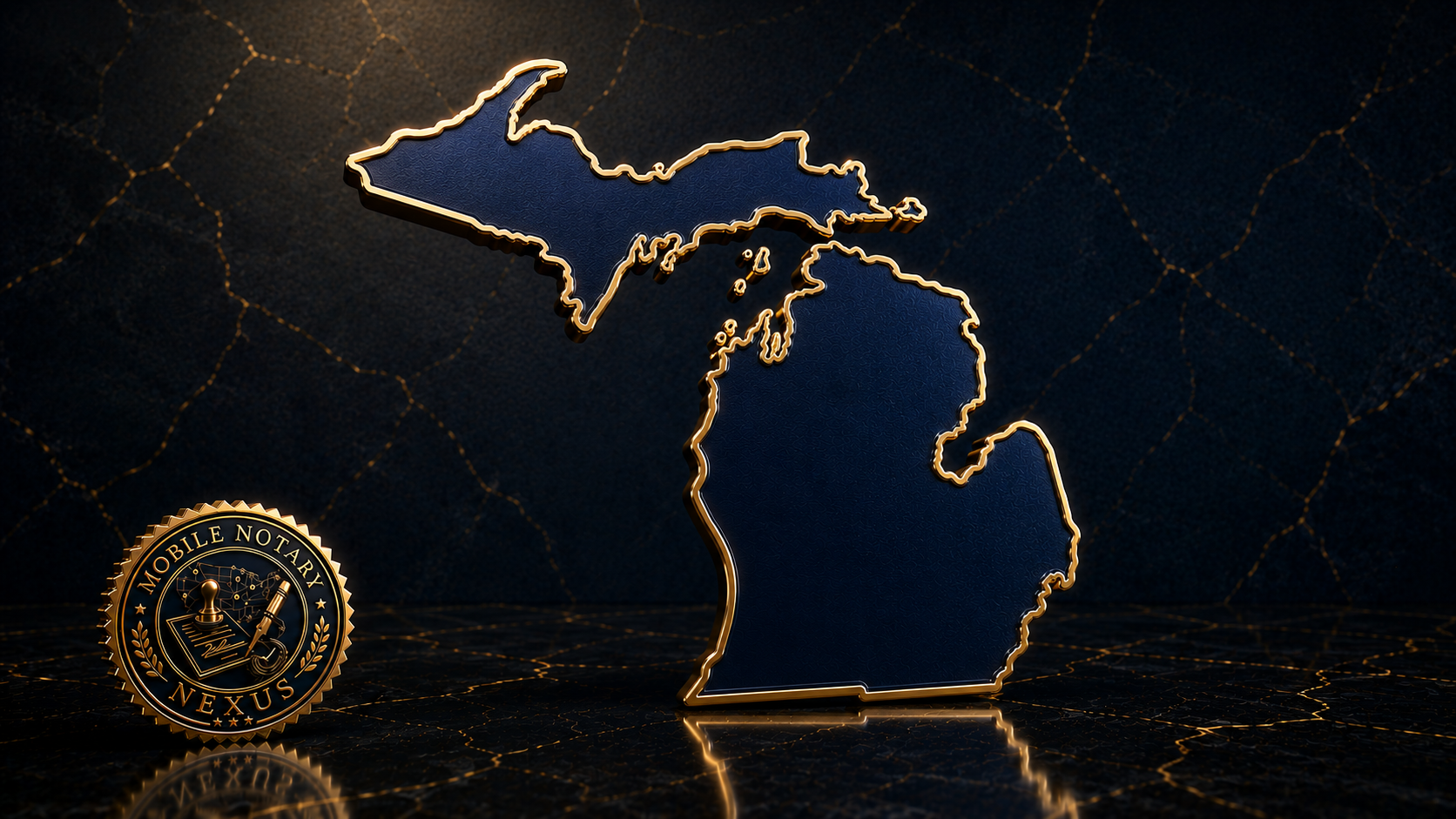 Gold Michigan state outline
