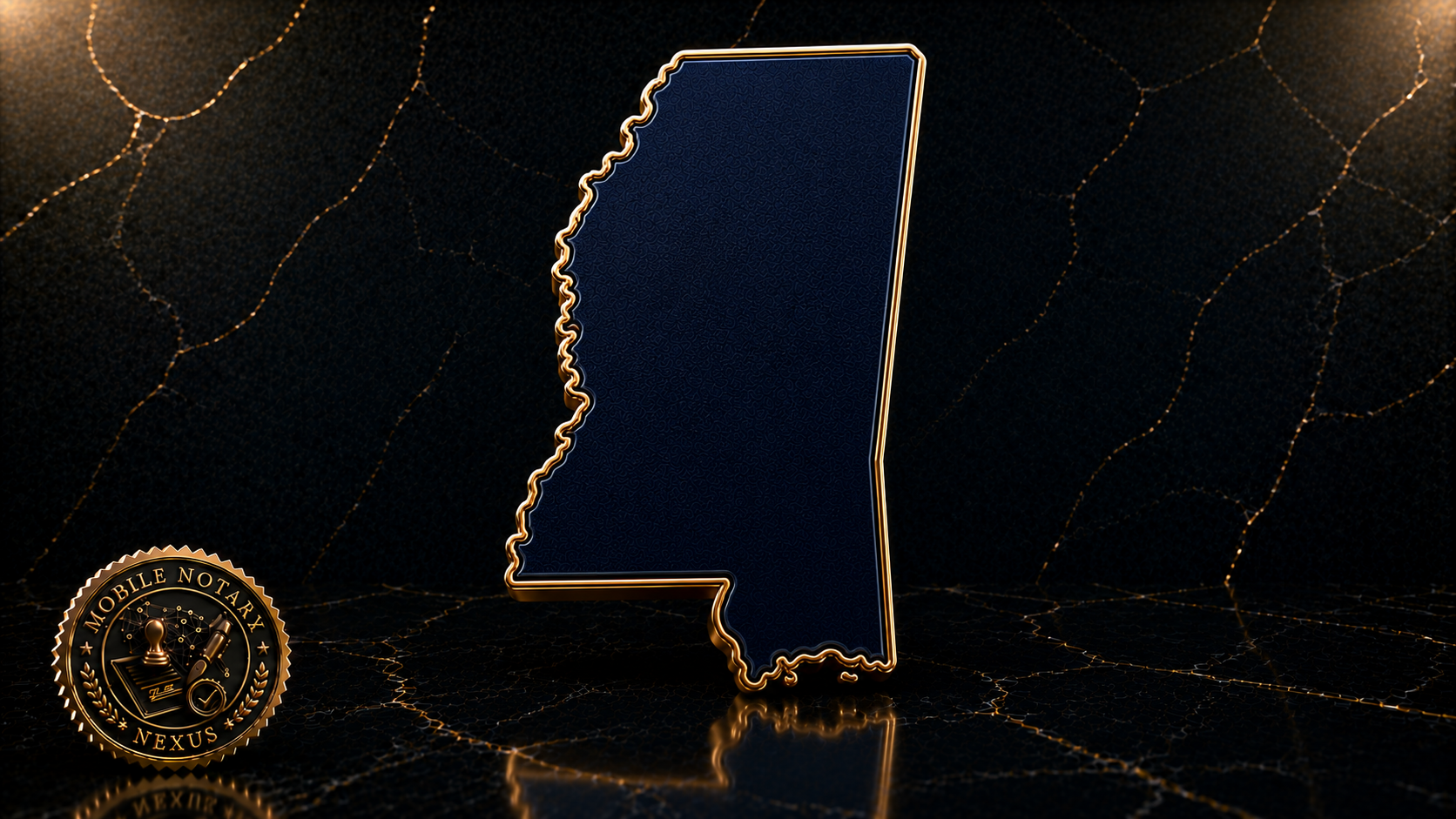 Gold Mississippi state outline
