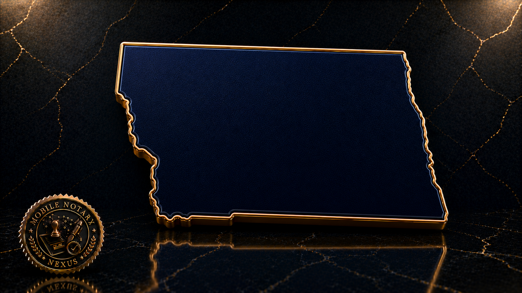 Gold North Dakota state outline