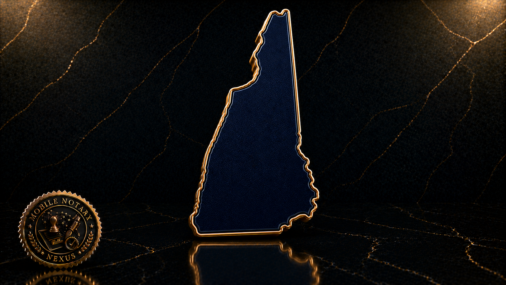 Gold New Hampshire state outline