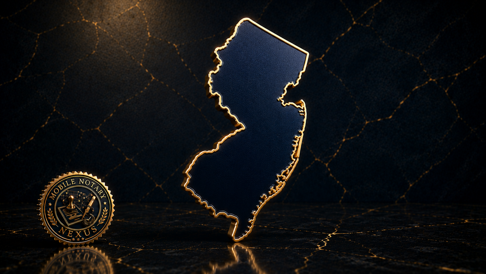 Gold New Jersey state outline