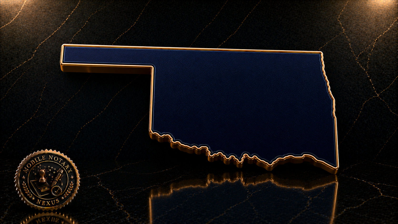 Gold Oklahoma state outline