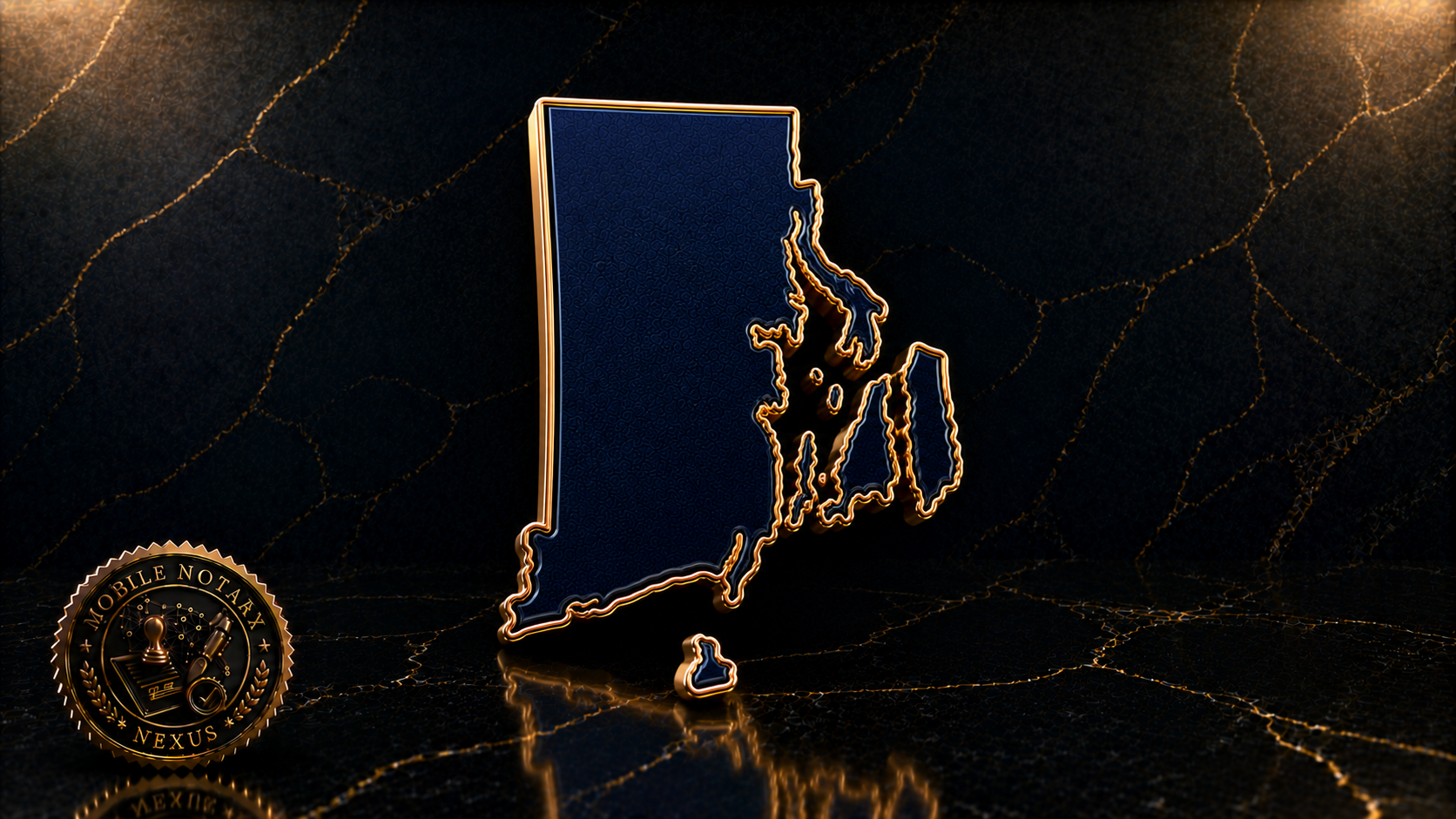 Gold Rhode Island state outline