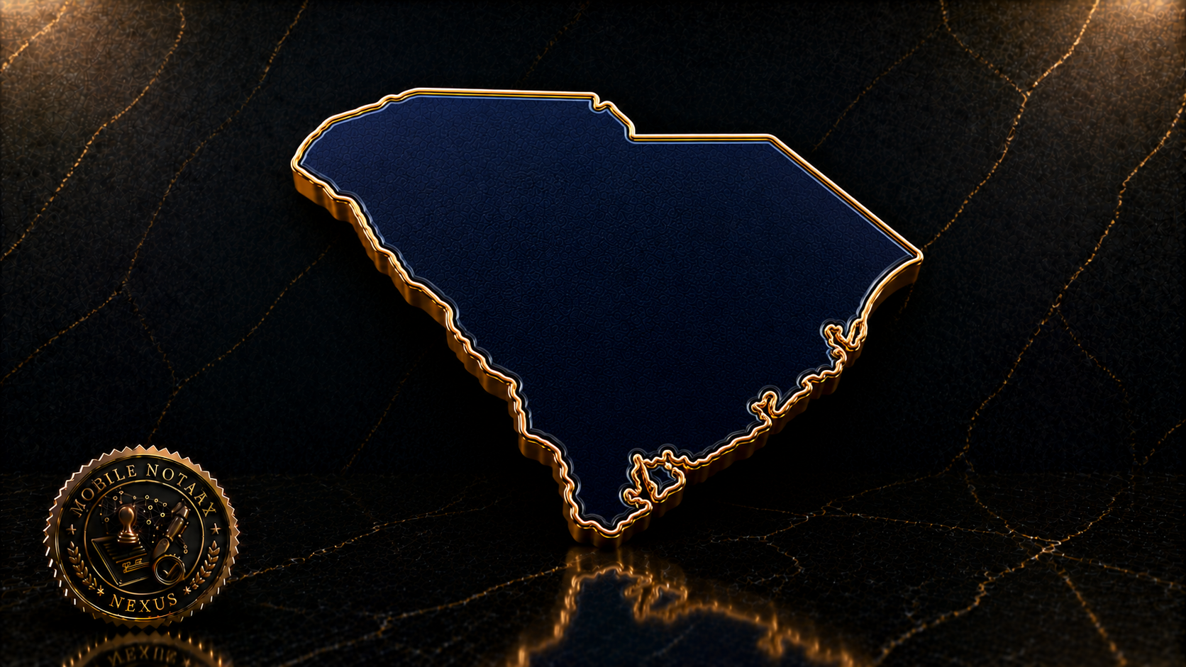 Gold South Carolina state outline