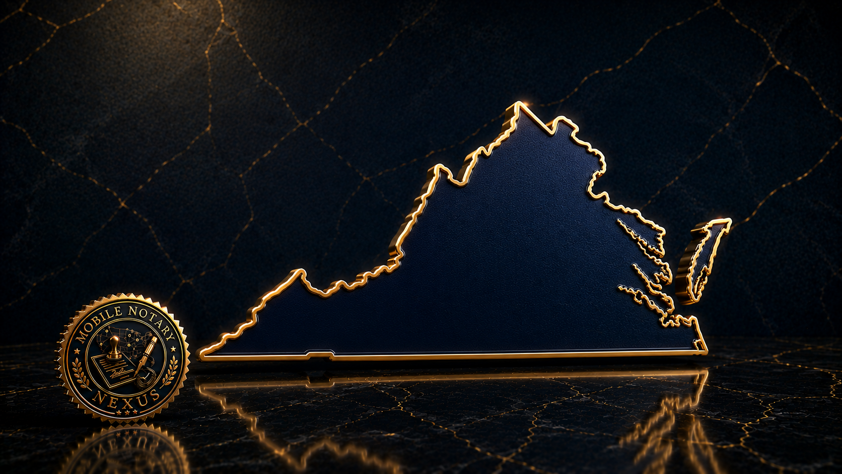 Gold Virginia state outline
