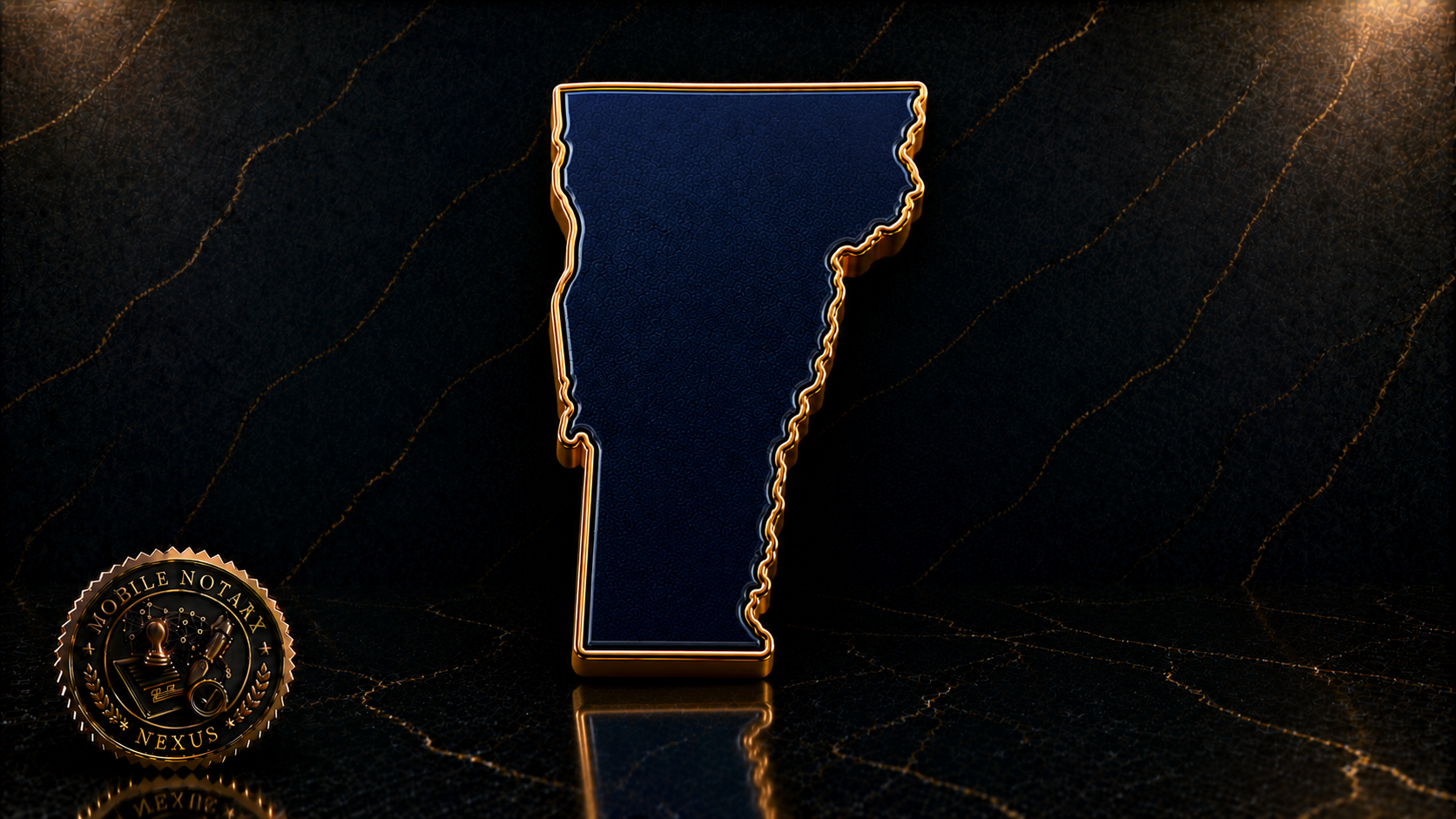 Gold Vermont state outline
