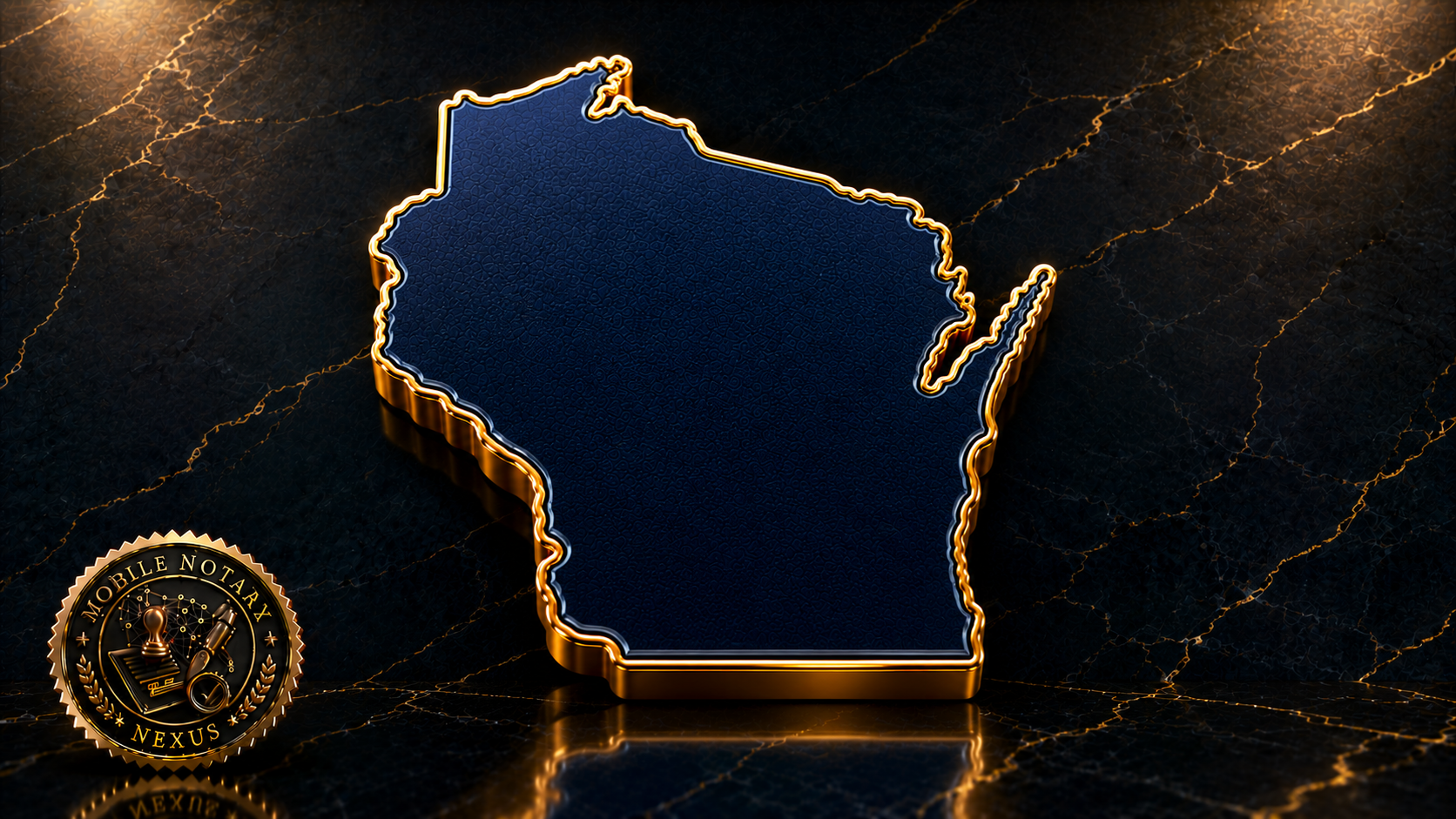Gold Wisconsin state outline