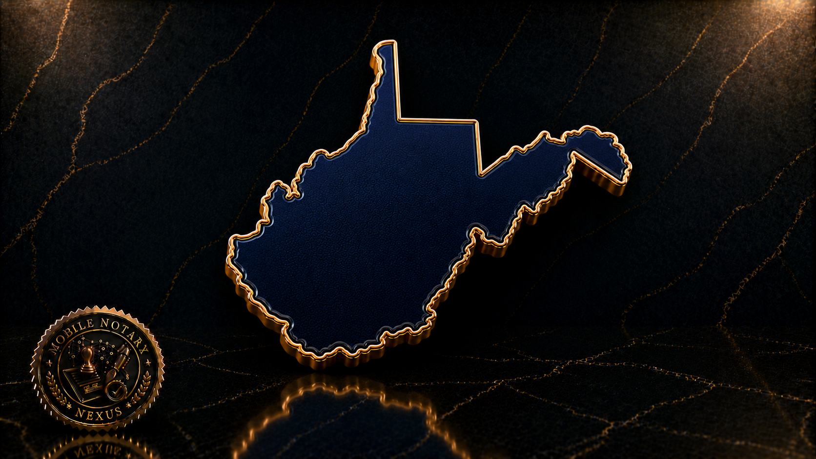 Gold West Virginia state outline